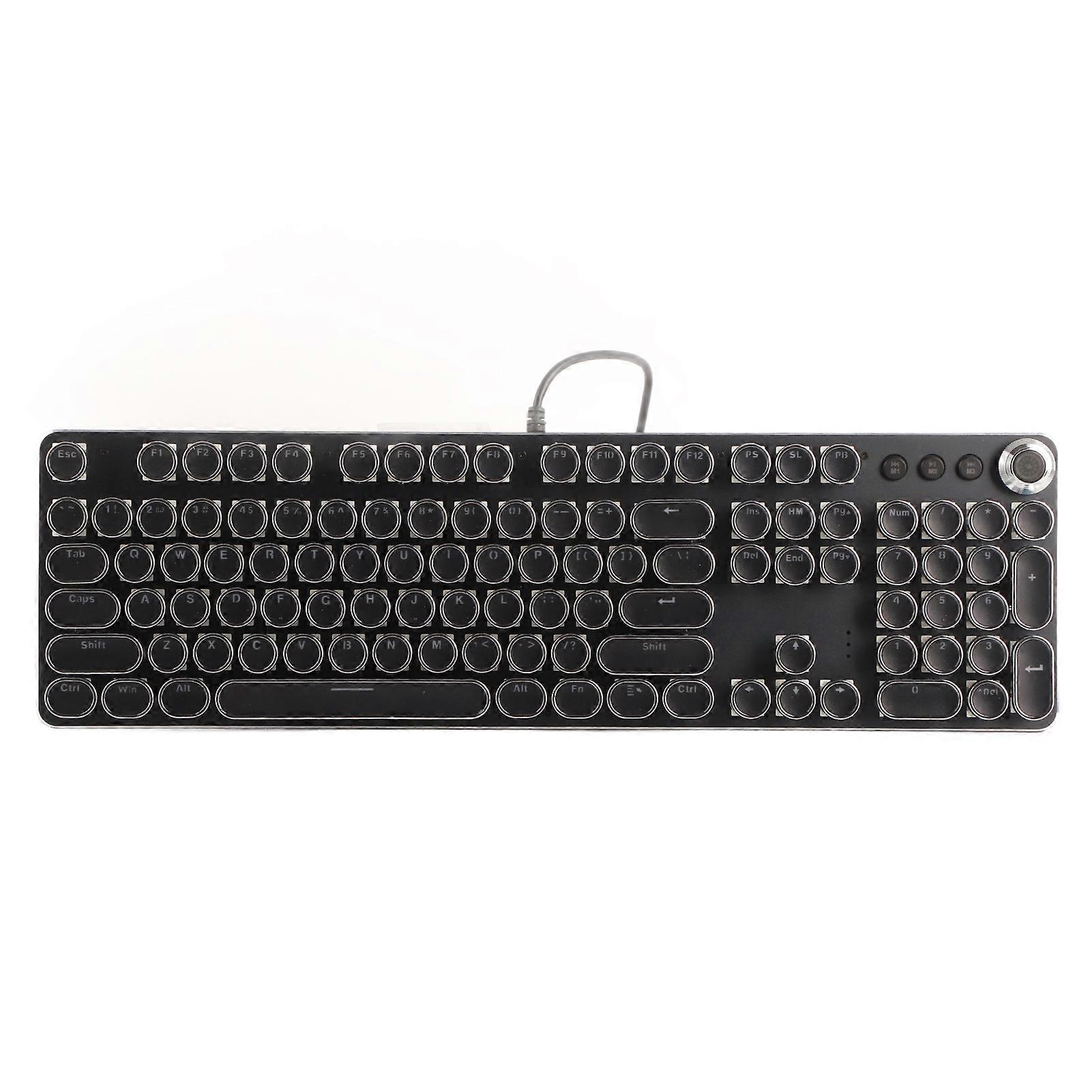 104 Keys Retro Style Electroplated Keyboard Gaming Mechanical Keyboard with Lighting Effect