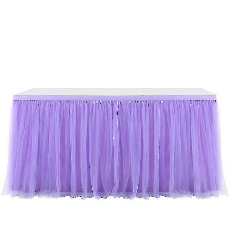 Tulle Jupe de table pour rectangle ou tables rondes Tutu Table Jupe Blanc Ruffle Nappe Pour Mariage Douche Baptême Anniversaire Baptême