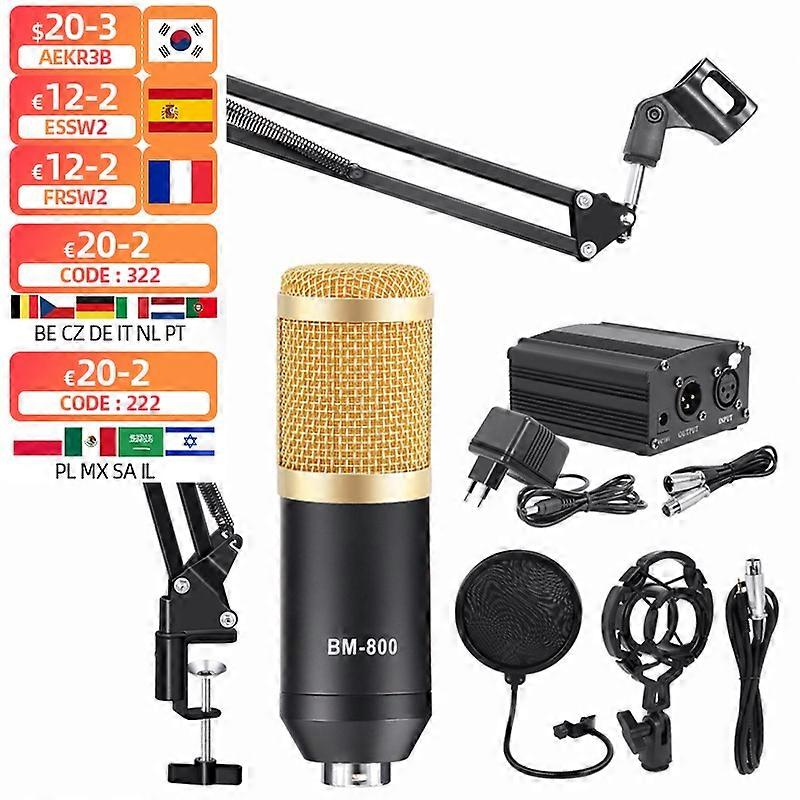 bm 800 Condenser Microphone Studio Recording Kits bm800 Karaoke Microphone for Computer bm-800 Mic Stand Phantom Power