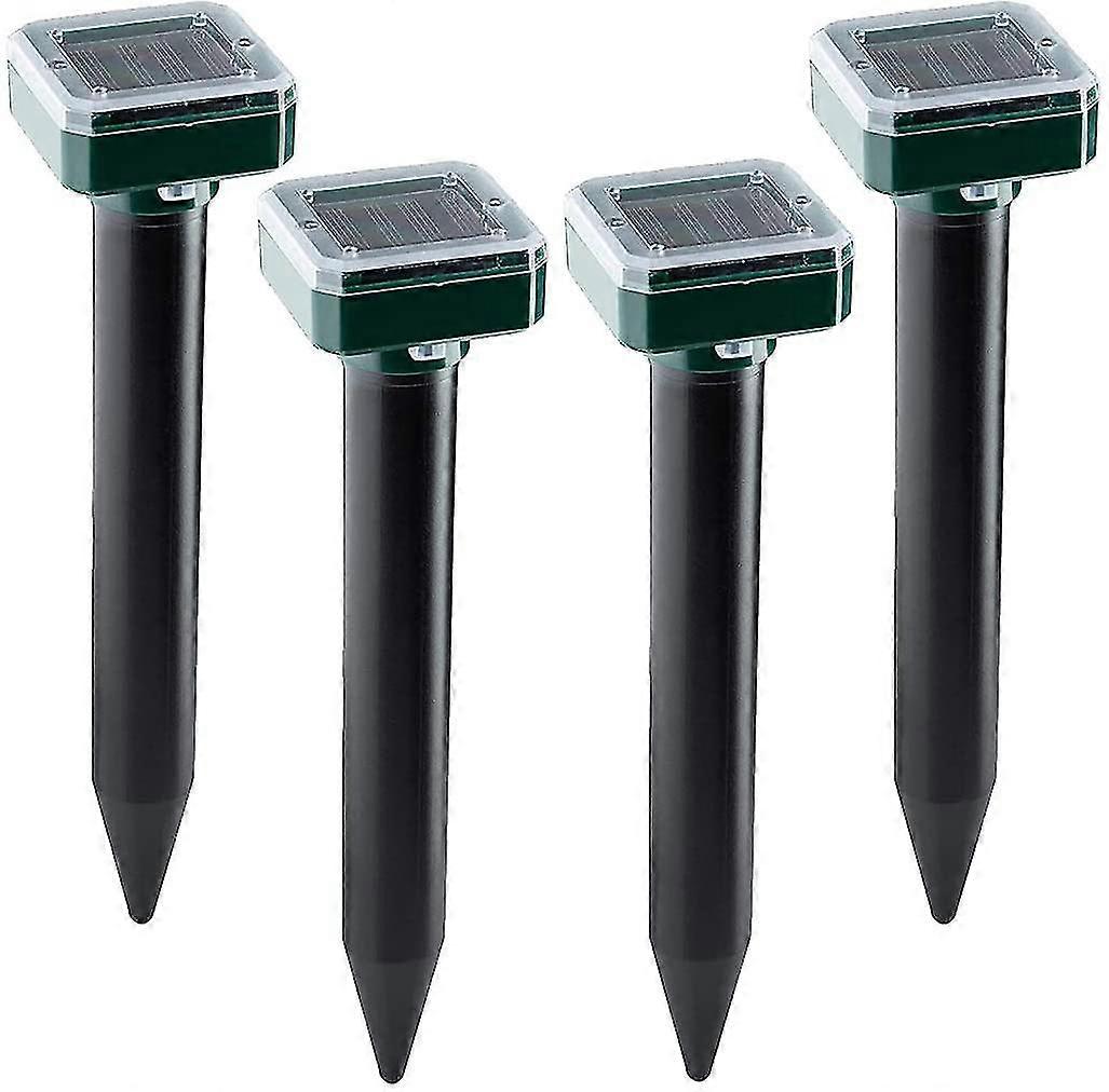 Solar Sonic Mole Repellent,4 Pack,ultrasonic & Solar Powered Repellent