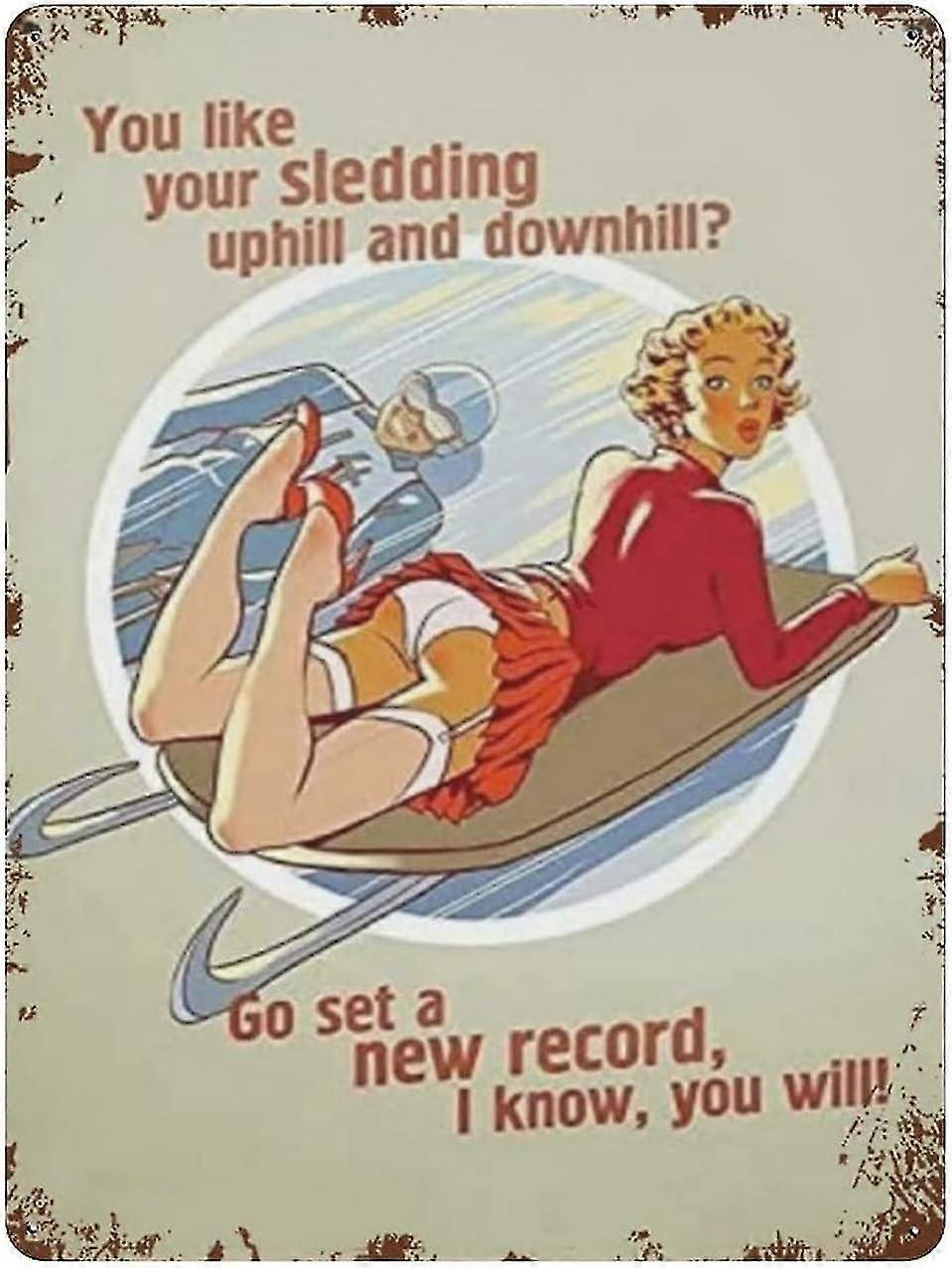 Placa de Metal Corrida Pinup Girl Vintage Cartaz de Lata Placa de Metal 8x12 Polegadas OU 12x16 Polegadas Modo 2205