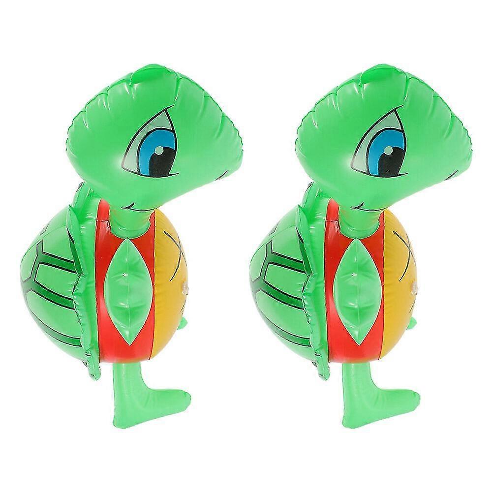 2pcs Novelty Turtle Balloon PVC Inflatable Turtle Creative Turtle Inflate Animal Inflatable Balloon