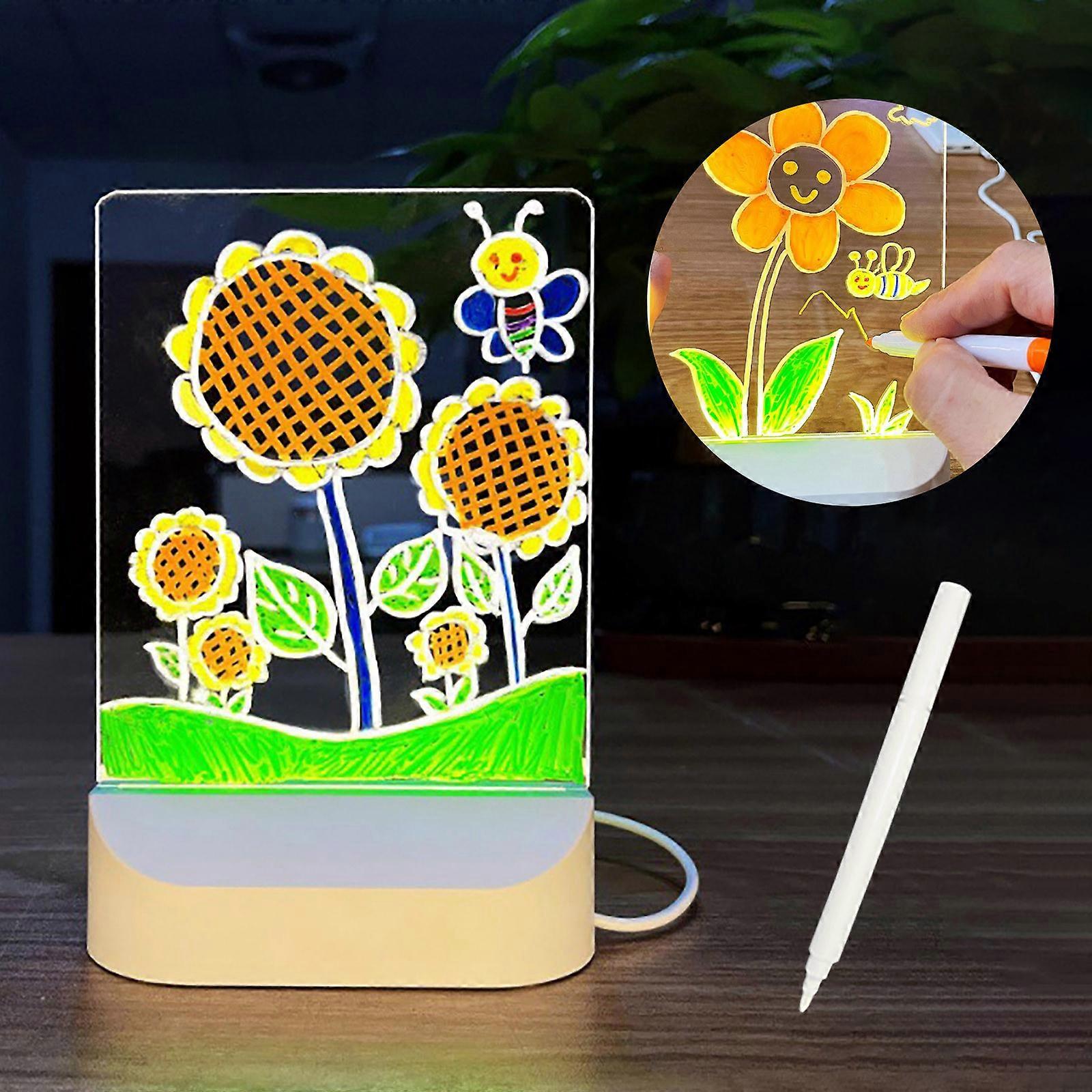 LED Writing Board With Whiteboard Pen 2025 New Lighted Acrylic Message Board With Lights Lighted Board With Stand For Office Home And Christmas FLYE24