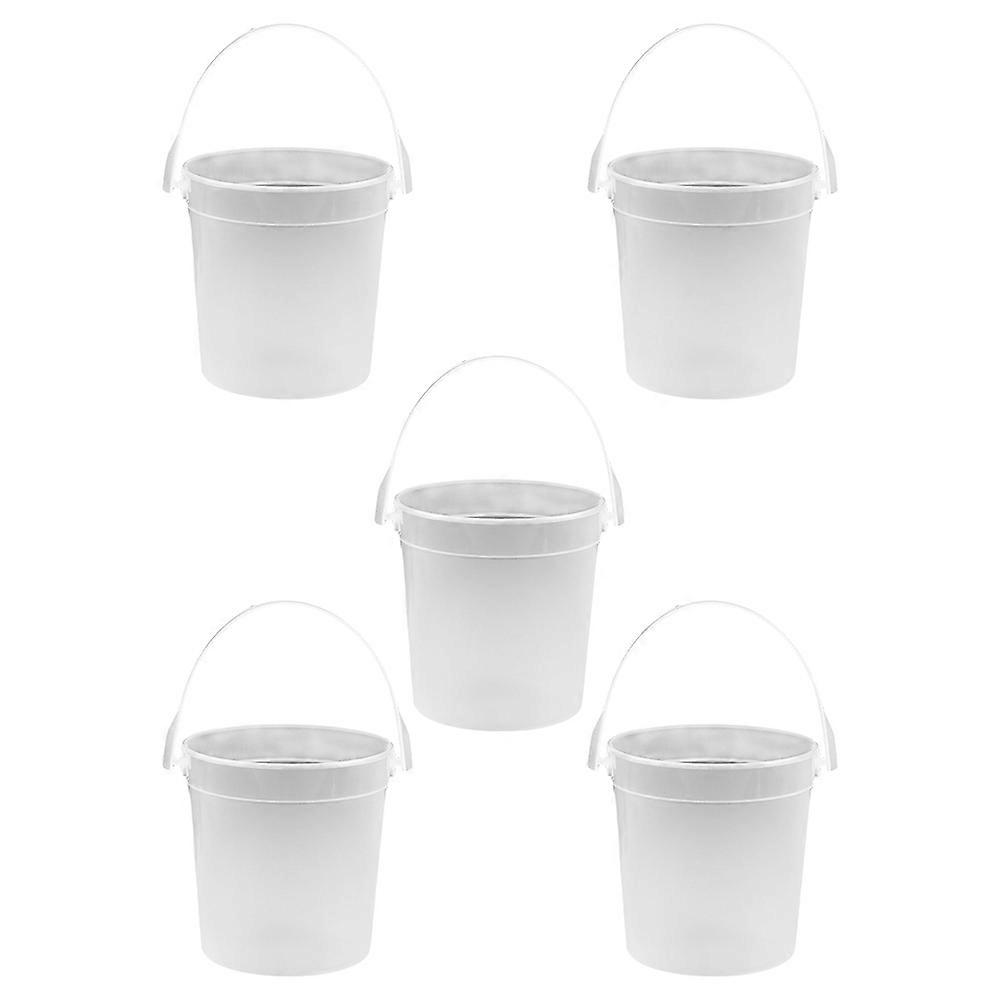 5PCS Round Transparent Bucket Sand Beach Bucket Art Painting Bucket Wash Bucket