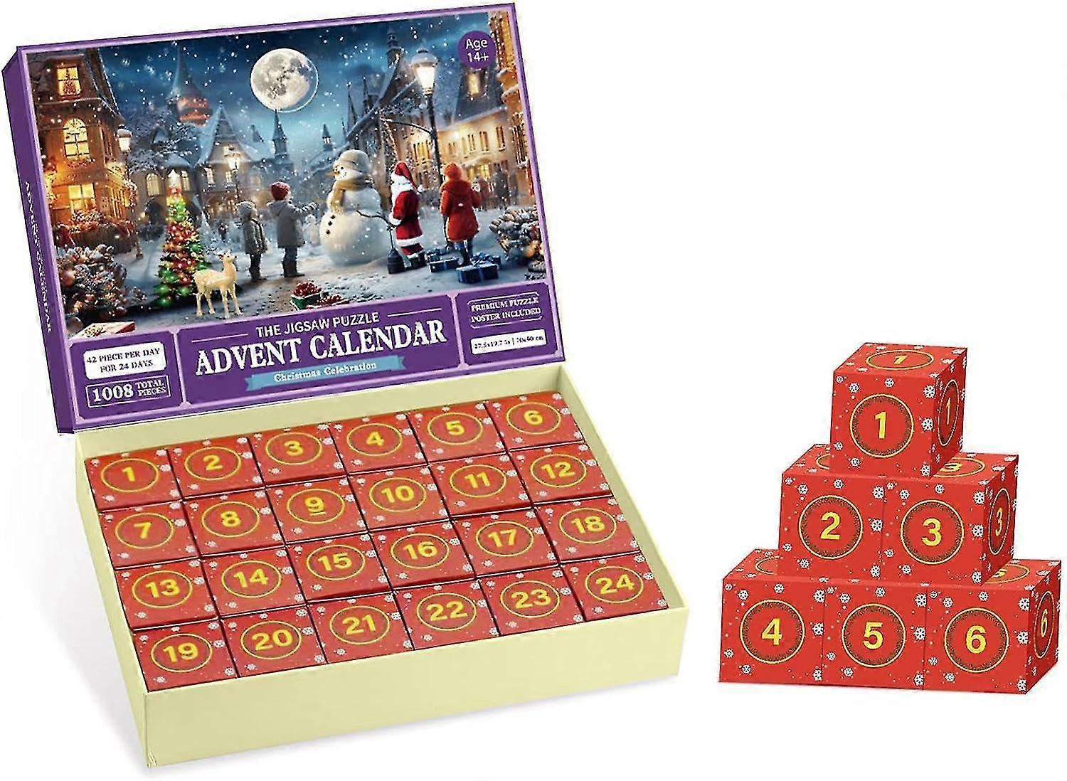 Χριστουγεννιάτικο παζλ ημερολογίου έλευσης, παζλ ημερολογίου έλευσης 2023, 24 κομμάτια 1008 κομμάτια παζλ αντίστροφη μέτρηση δώρου Χριστουγέννων