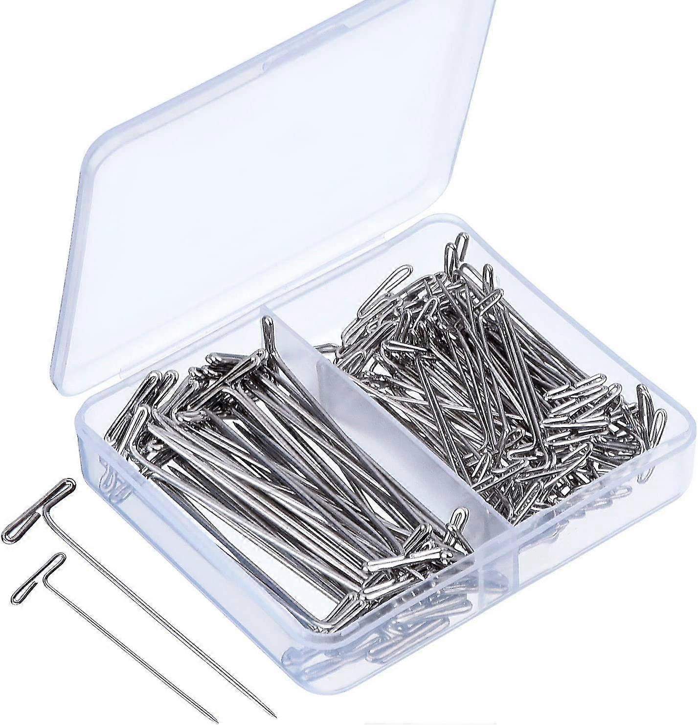 Steel T-pins For Blocking Knitting, Modelling And Crafts 150 Pieces (2 Inch, 1-1/2 Inch)