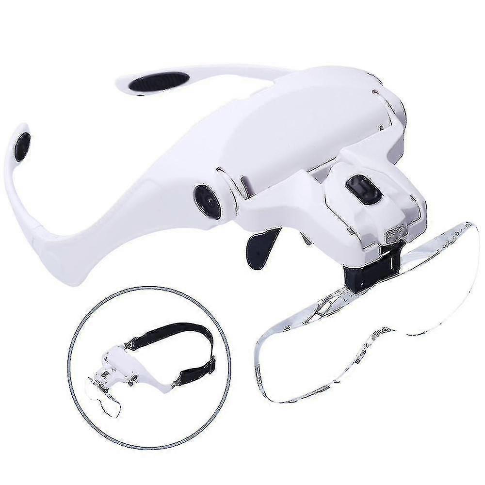 Eyelash Extension 5 Lens Adjustable Headband Magnifying Glass Magnifier Led Light Lamp Magnifying Glasses For False Lashes XiXi