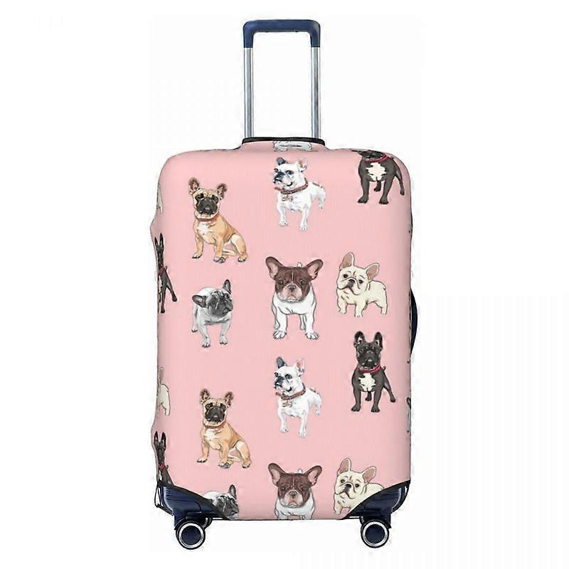 Francouzský buldoček Kufr Obal Dovolená Hnědý Frenchie Pixel Praktický kufr na zavazadla Cestovní ochrana