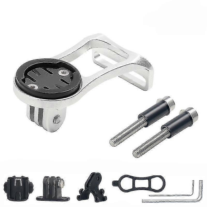 SZTXJ Multi-function Mountain Bicycle Stem Extension Bracket Bike Computer Mount Holder Base Handlebar ExtenderSilver