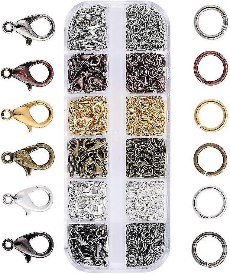 Lobster Claw Clasps,jewelry Findings Kit 6 Mixed Color Claw Clasp With Open Jump Rings Necklace Fasteners For Jewelry Making6 Colors1pcs