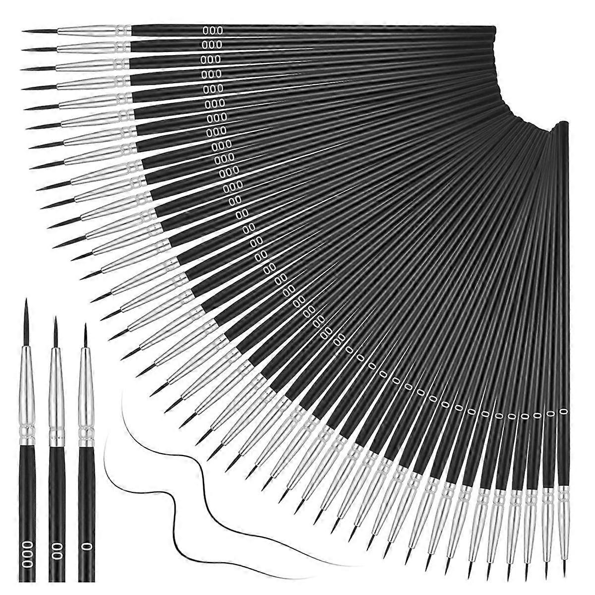 200 Pcs Round Painting Brush Hand Made Drawing Detail Brushes Art Synthetic Fine Paint Brushes for Acrylic(Size0,00,000)