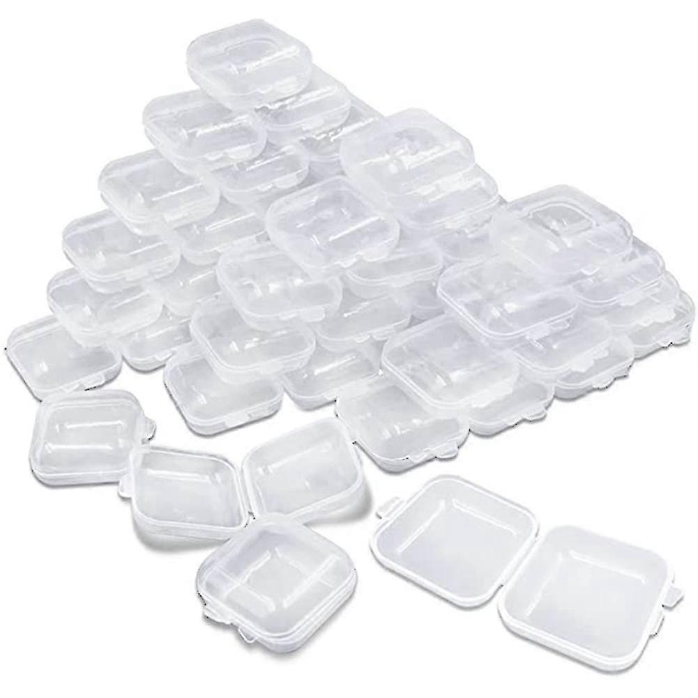 50packs Small Clear Plastic Storage Containers,mixed Empty Mini, Case With Lids For Small Items And Banmo