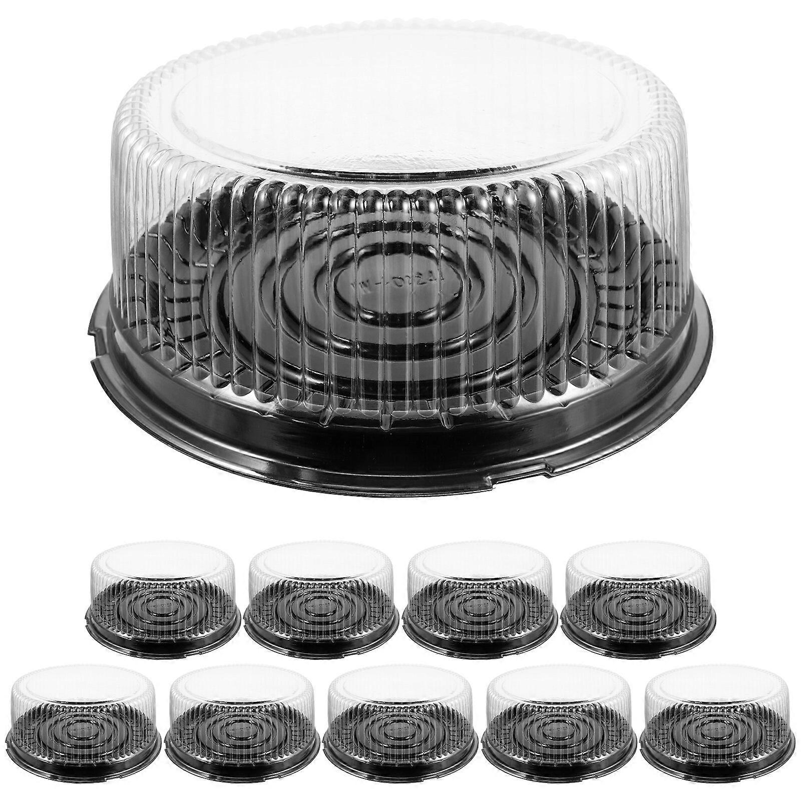 10Pcs 투명 플라스틱 식품 용기 케이크 용기 캐리어 포장 상자 뚜껑 8 인치