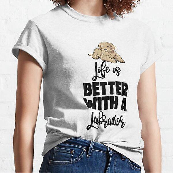 A Vida É Melhor Com Uma Camiseta Labrador Clássica-RK7683