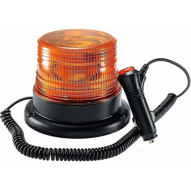 Exquisite Exquisite Orange Led Beacon, Magnetic Flashing Warning Light For Vehicle With 12v-24v Cigarette Lighter Socket