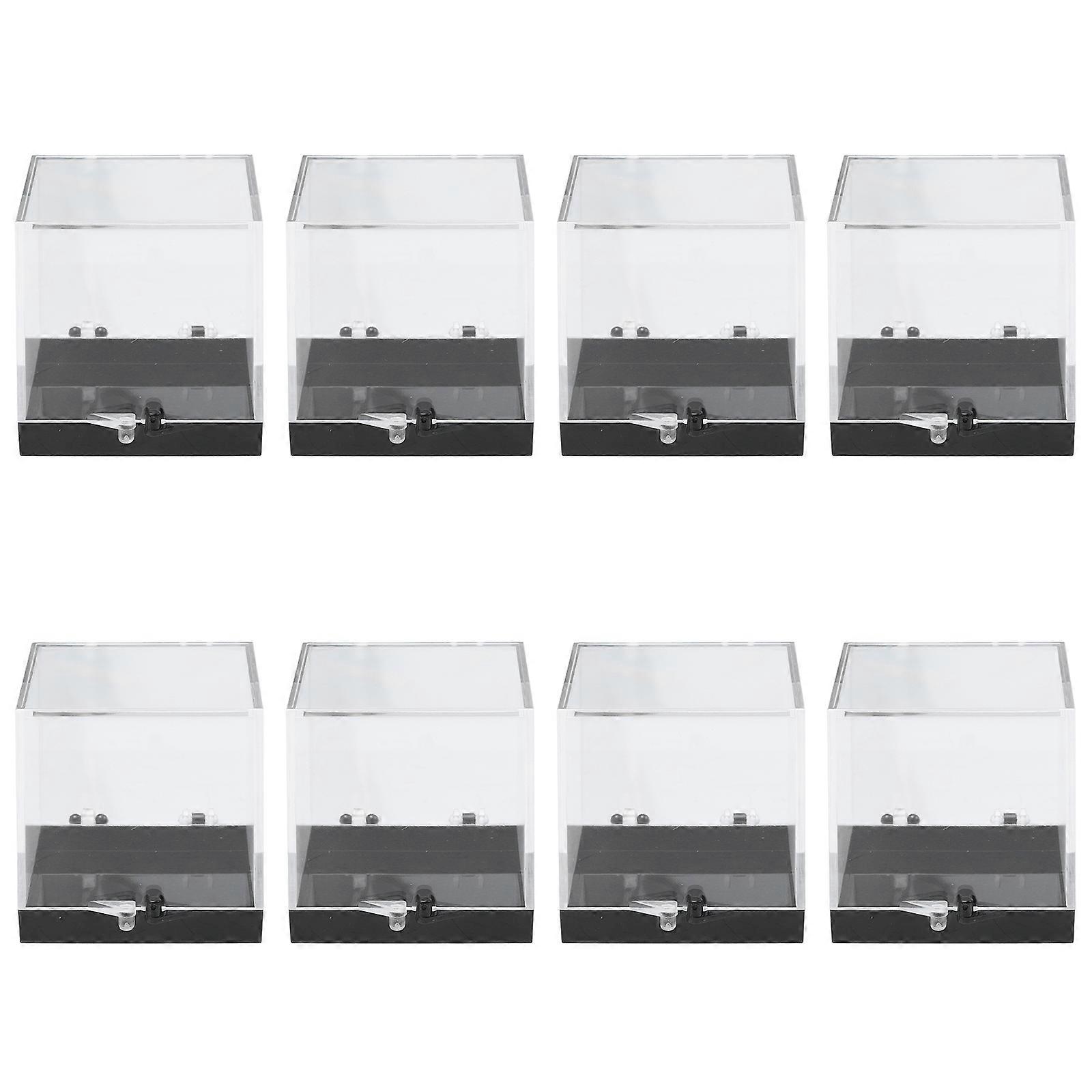 8 Pcs Transparent Mineral Specimen Collection Box Plastic Sample Storage Box
