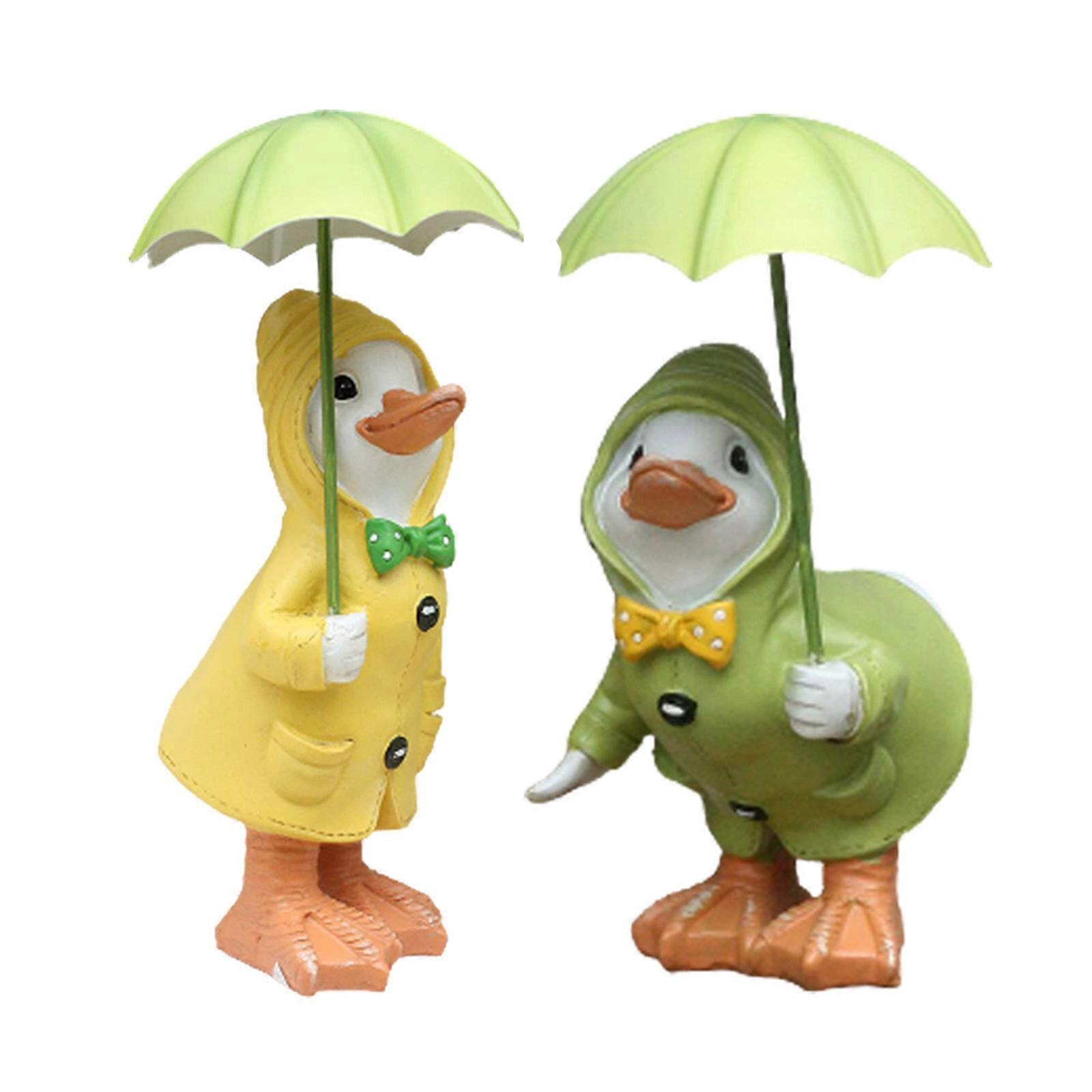 Duck Statues for Garden with Detachable Umbrella