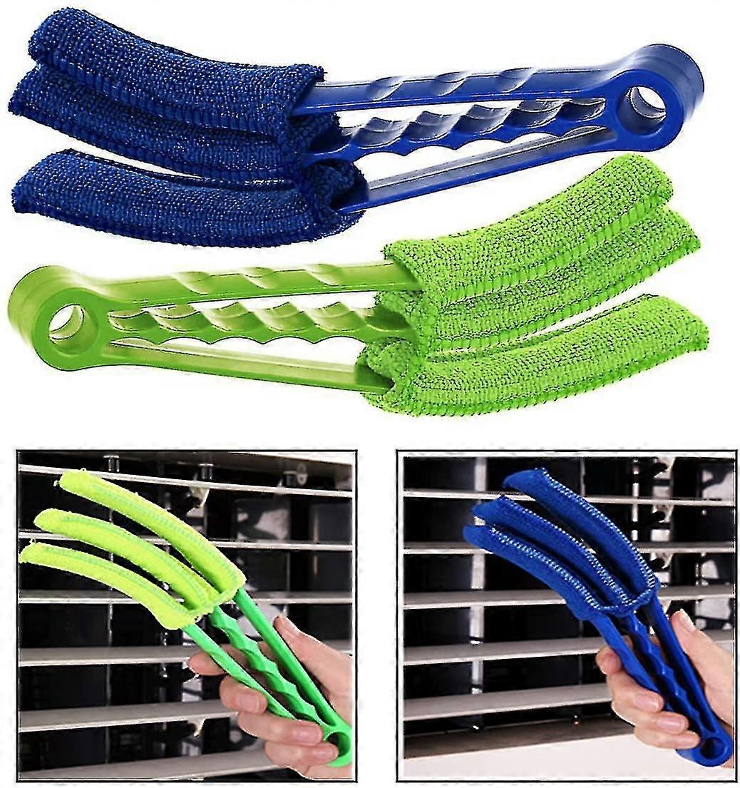 Blind Duster, Set Of 2 Vent Air Conditioner Window Shutter Cleaning Brush, Blue