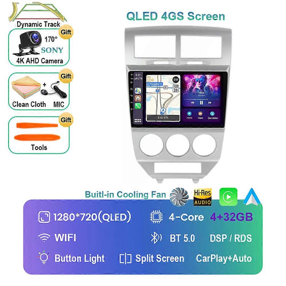 Android 13 For Dodge Caliber Jeep Compass 1 MK Patriot 2006 - 2010 Car Radio Stereo Video Multimedia Player QLED Navigation GPS