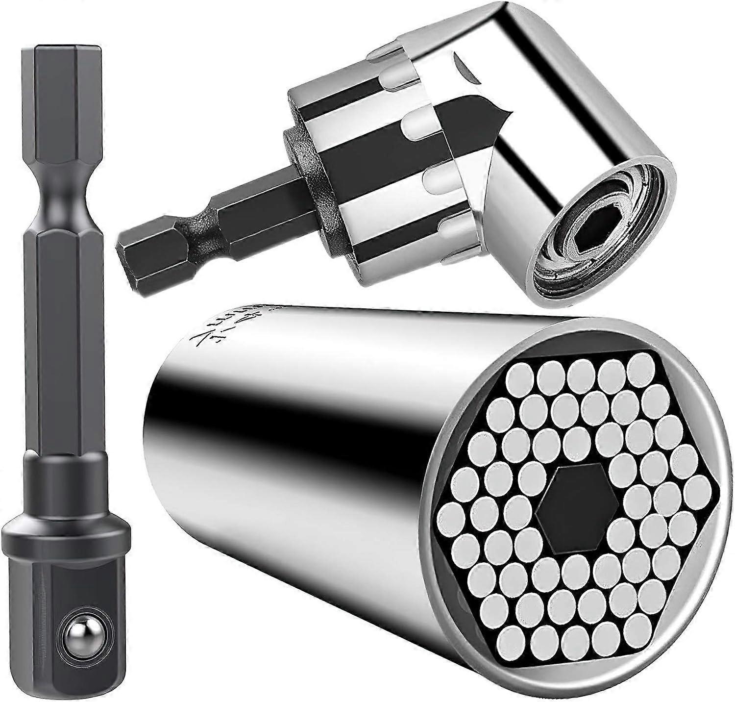 Universal Socket Wrench - 7-19mm Multi-Function Hand Tools with 105 Screwdriver Adapter