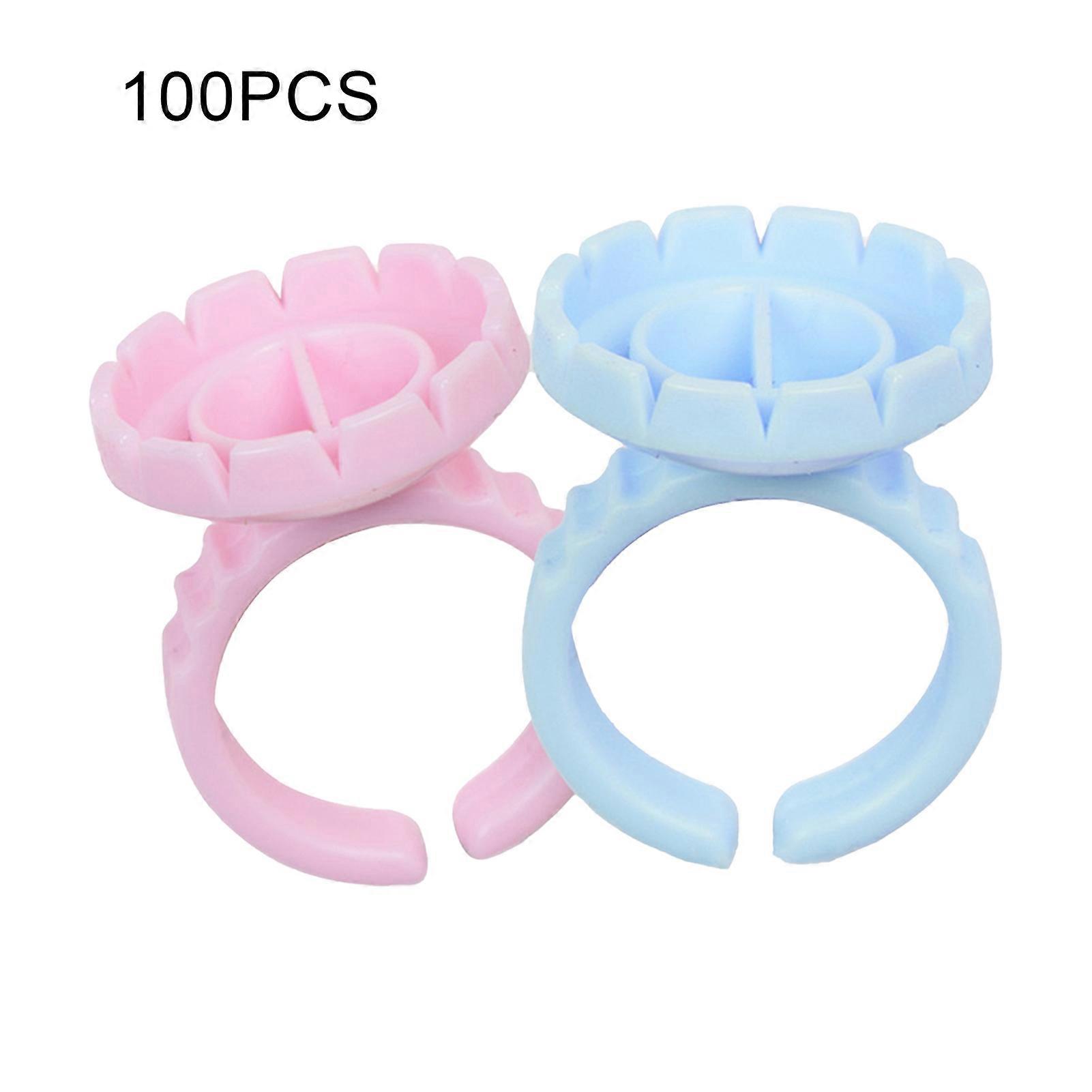 100Pcs Eyelashes Glue Ring Useful Convenient Comfortable Lash Extensions Holder for Makeup QinHai