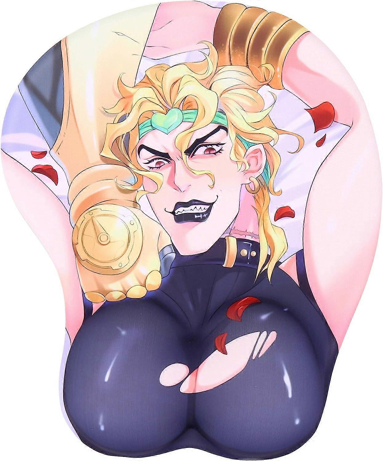 Joseph Joestar Yellow Anime 3D Mouse Pad with Soft Wrist Rest Gaming 3D Mousepads 2Way Skin (MP-Joestar Y)