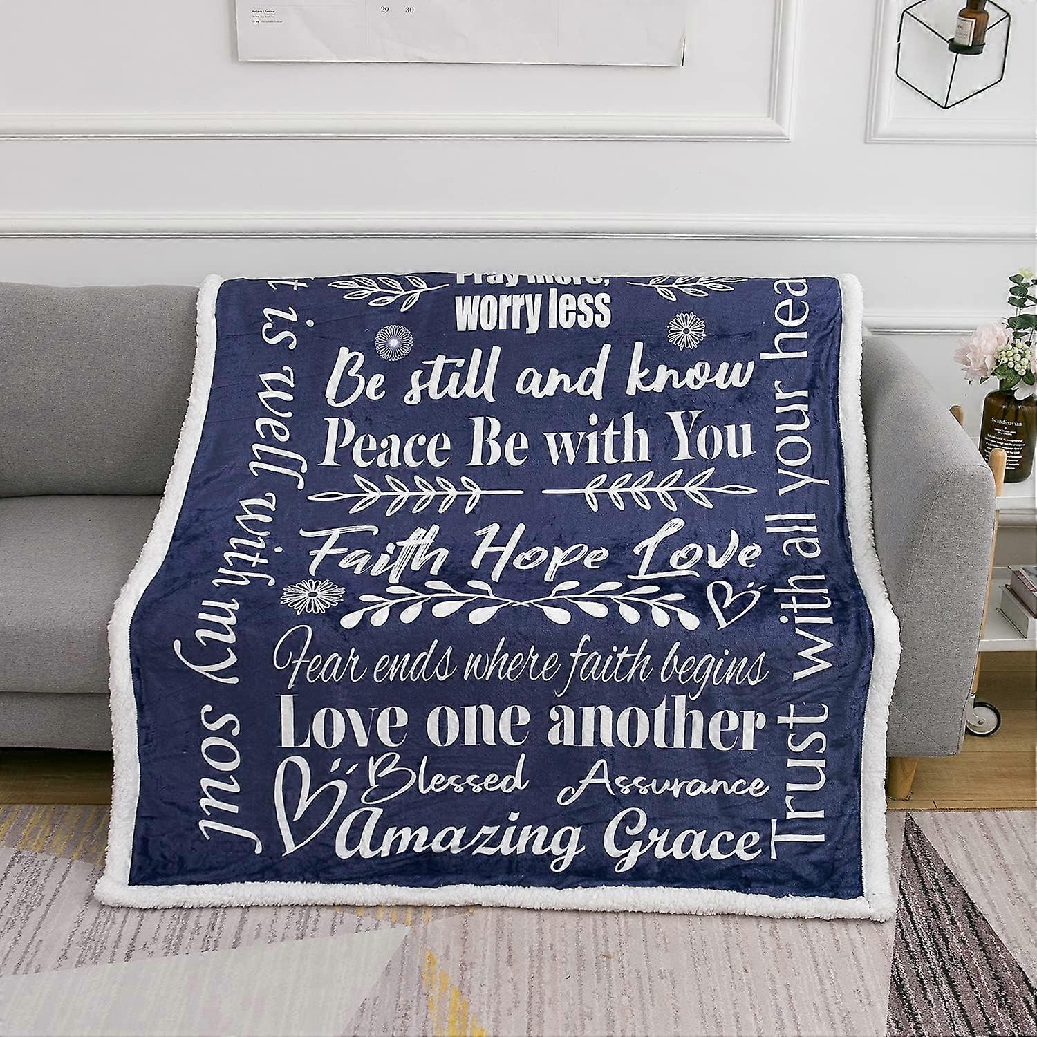 Faith Hope Love Blankets for Women | Inspirational Gifts for Women - Thoughtful Birthday Gifts for Women | Christian Blanket Gifts for Christian Frien