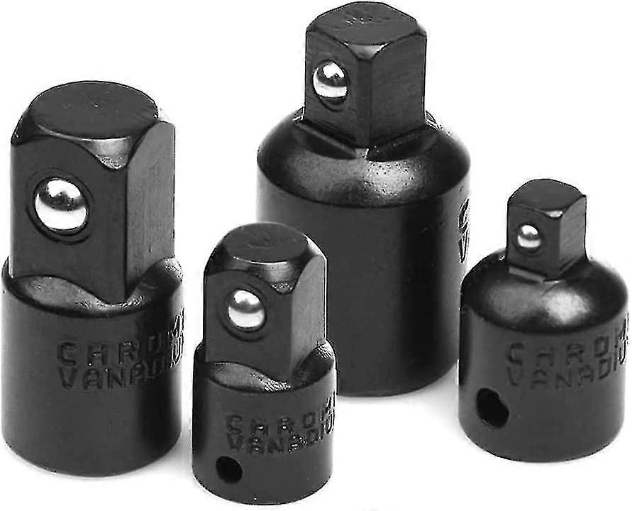 Impact Socket Adapter & Reducer Set, Cr-v Reducing Impact Adapters For Impact Driver Ratchet Socket Extension Conversion Tool Kitblack4pcs)