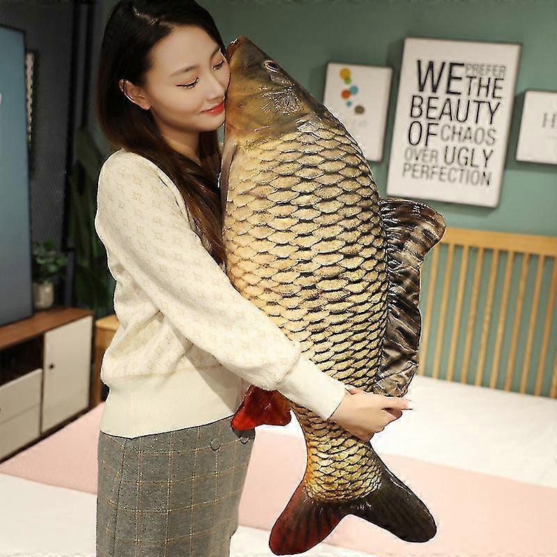 30CM-100CM Simulation Fish Plush Toys Realistic Tilapia Carp Bream Plush Pillow Stuffed Soft Bed Back Cushion Creative Decor Gift
