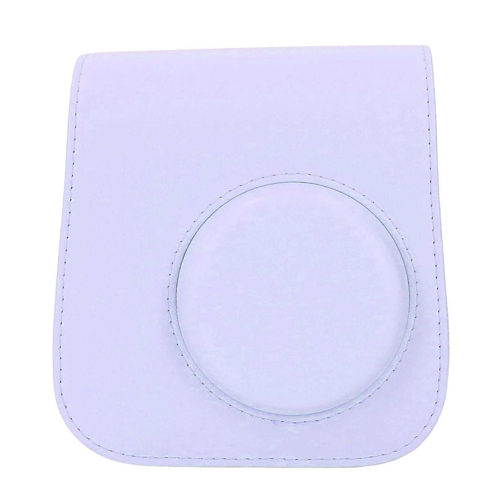 Instant Camera Protective Case with Removable Adjustable Strap Retro Rain Proof Scratch Resistant PU Leather Bag for Mini SE 7 Plus Purple 