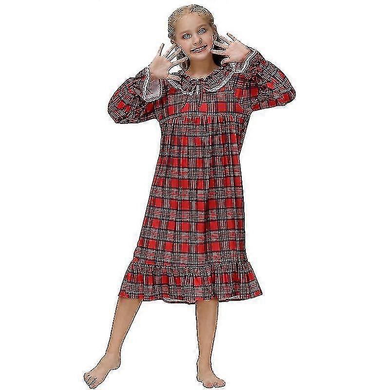 OKSakady Ragazza delle Donne Flanella Manica Lunga Pizzo Dormire Vestito Principessa Stile Camicia da Notte Abito da Notte