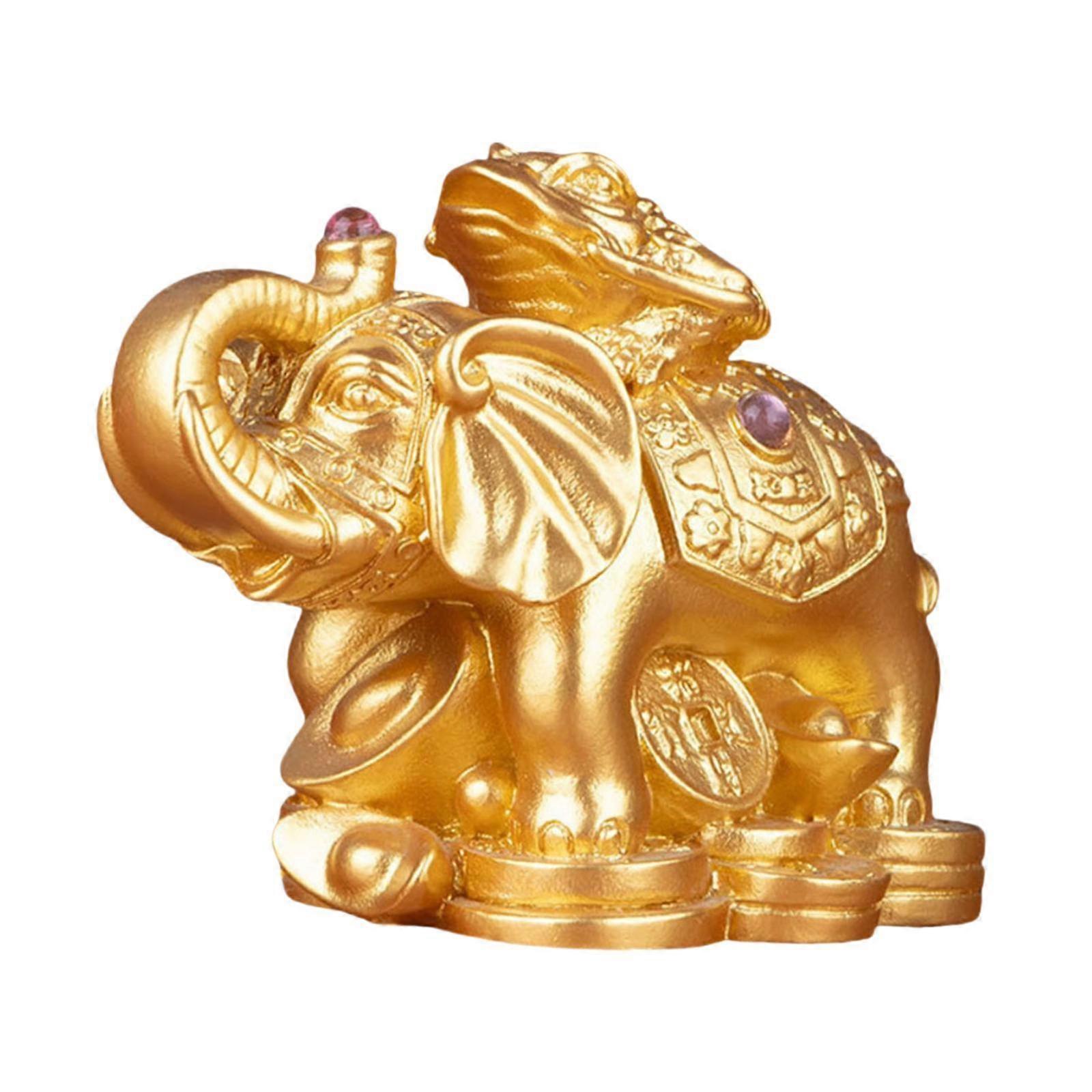 קרפדות כסף על יצירות אמנות של פילים צלמית חיה לסלון משרד מחקר זהב