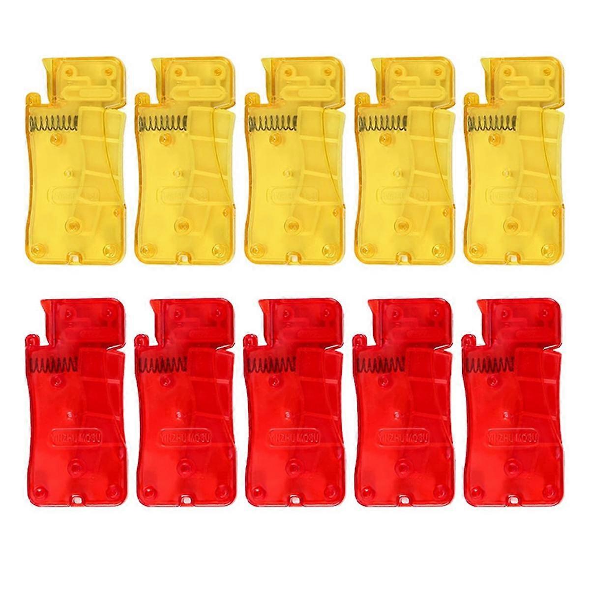 Enfile-aiguille automatique pour couture à la main, nouvel enfile-aiguille simple, outil d'enfilage facile à utiliser, rouge et jaune, 10 pièces