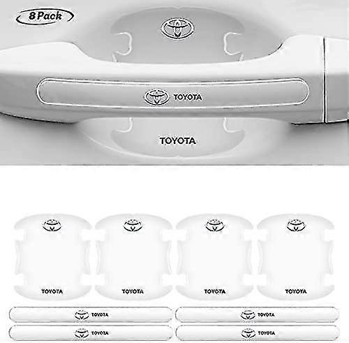 8pcs Transparent Compatible Car Door Handle Scratches Protective Films Side Sticker Scratches Car Do