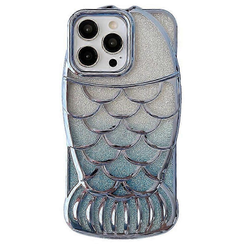 For iPhone 13 Pro Max TPU Case Glitter Sparkle Chubby Fish Design Phone Cover
