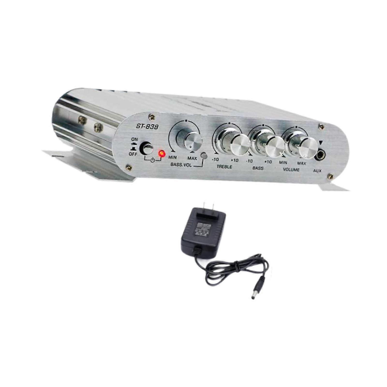 Digital Hi fi Power Amplifier Versatile Stereo Amplifier for School Rvs Cars Silver