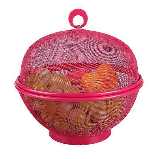Large Capacity Mesh Fruit Basket with Lid Fly-Proof Fruit Bowl Easy to