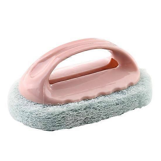 Cleaning Brush Scouring Pad with Handle Design Non-scratch Dry Wet Use Easy Grip Tile Scrubber Brush