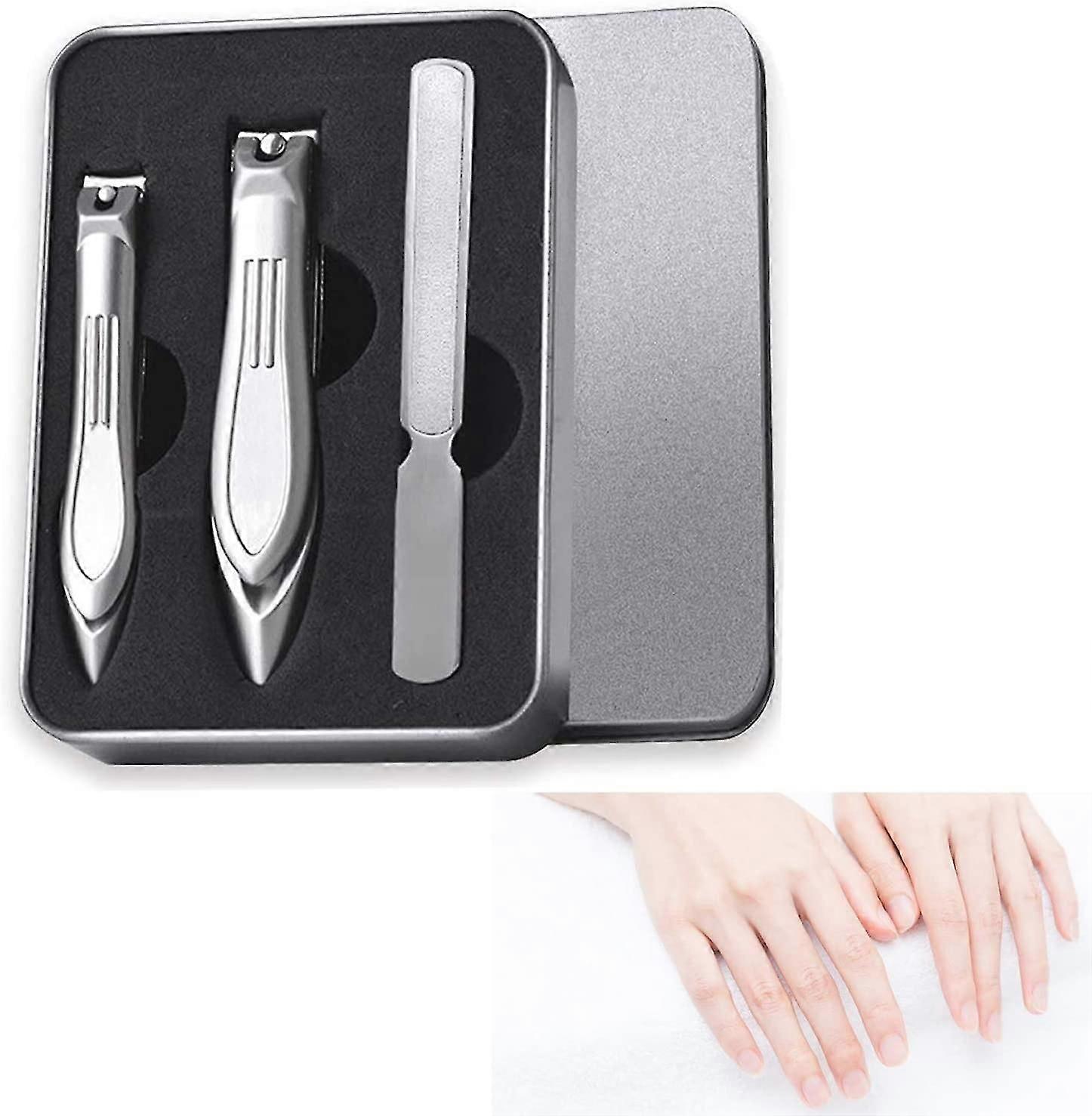 2 Pcs Nail Cutter Toenail Fingernail Clippers Kit With Fingernail File