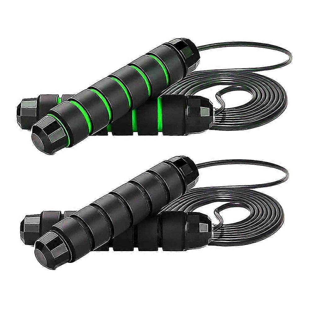 Adjustable 2 Pa Jumping Ropes With Anti-slip Memory Foam Handles, For Fitness Exercise Warm-up