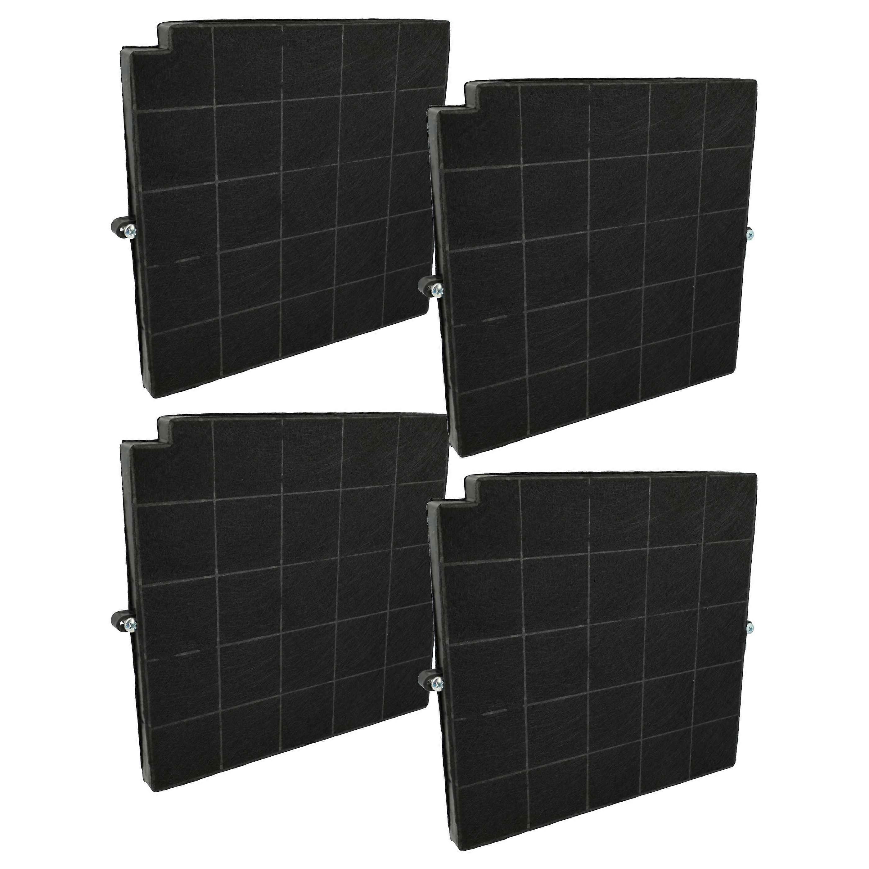 vhbw 4x Aktivkohlefilter kompatibel mit Airforce F39 90 S4, F39 60 S4, F39CSE60LED, F39C 90 SE, F39C 60 SE Dunstabzugshaube - 26,5 x 25,8 x 1,8 cm