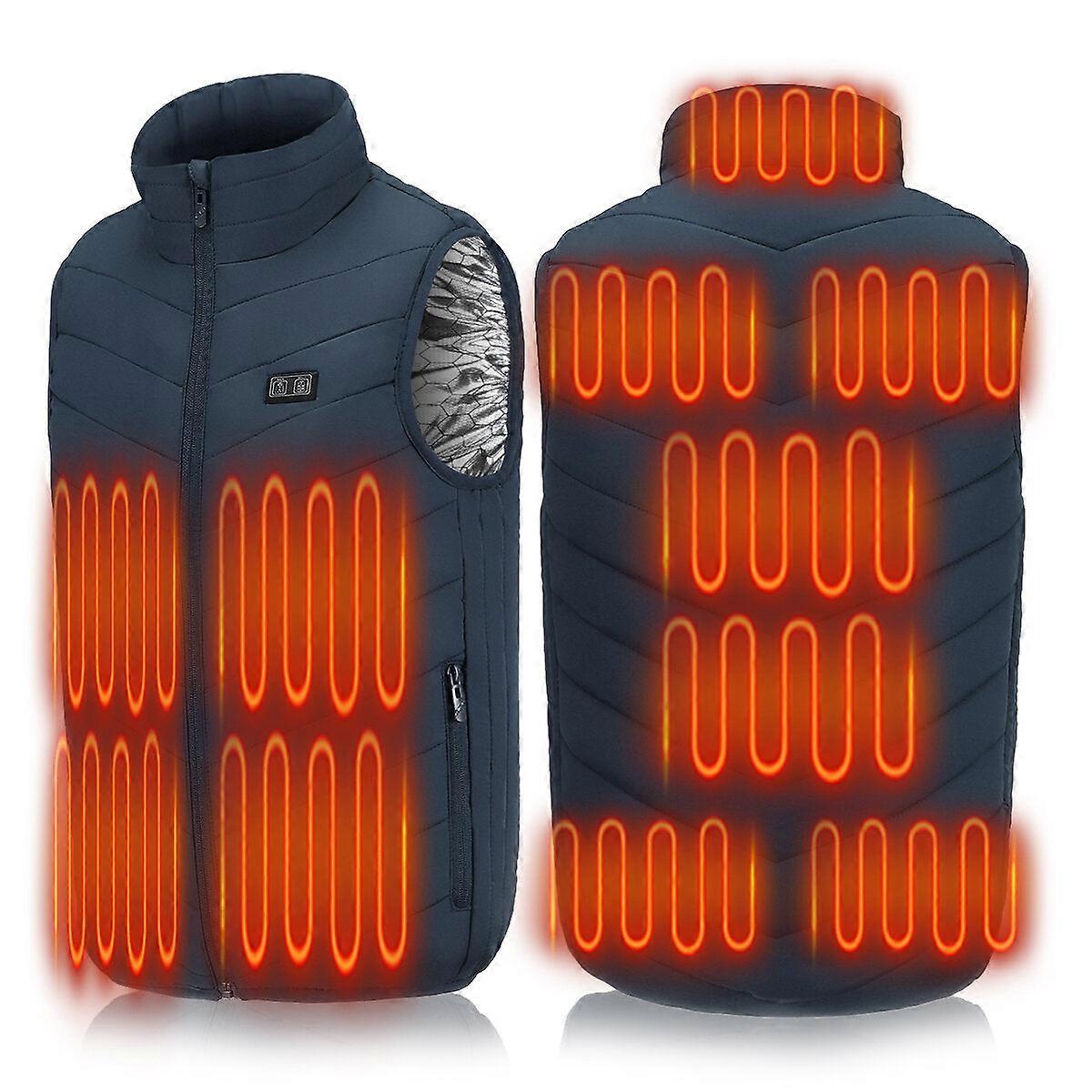 Graphene Smart Heating Vest, Dual-control, 11-zone, Usb-powered Short Sleeve
