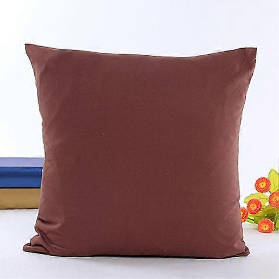 Home Room Sofa Bed Decor Solid Color Throw Pillow Case Square Cushion Cover