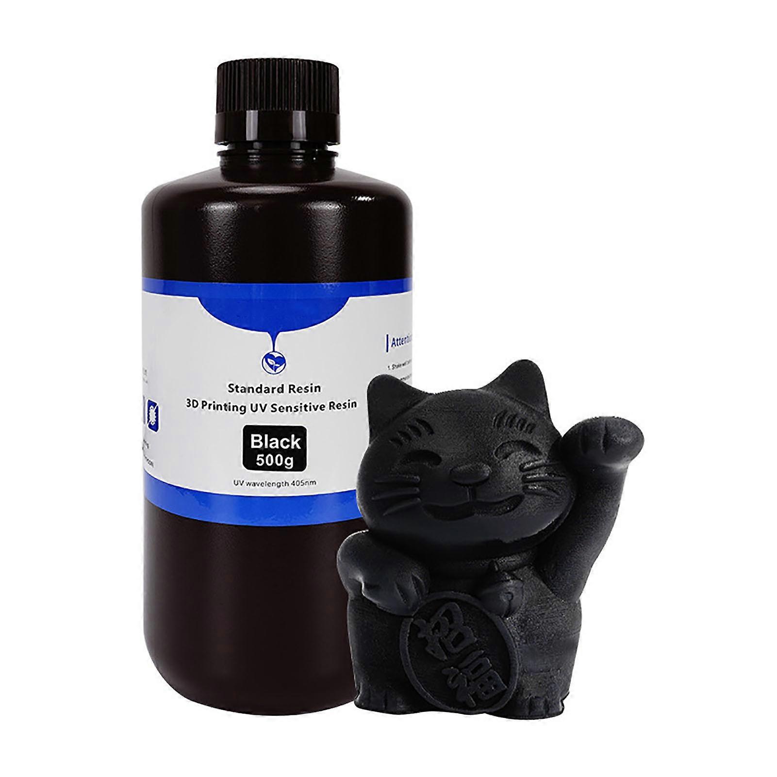 Rankomu DLP 3D Printer Resin, 3D Printing Resin LCD DLP Photopolymer Resin UV Curing High Hardness Toughness Resin 500g(Black)