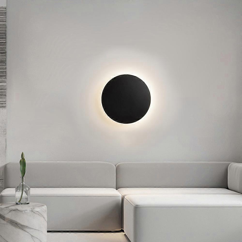 30cm modern minimalist round LED wall light, touch-controlled
