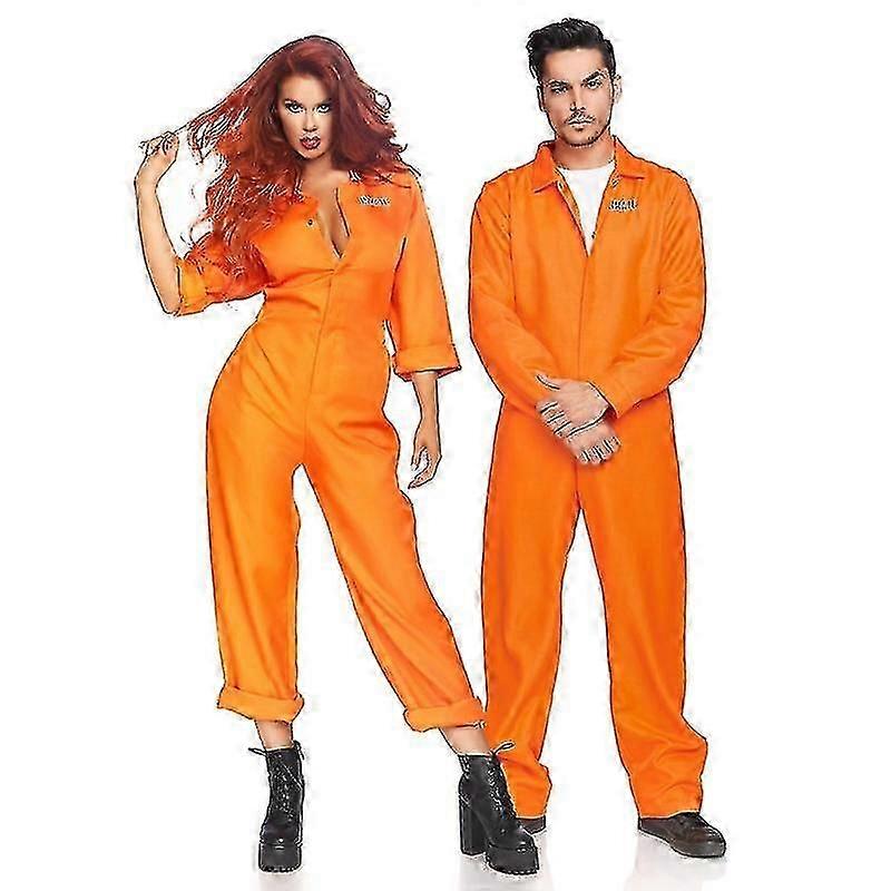 Combhasaki Unisex Jail Costumes Letter Print Long Sleeve Prison Jumpsuit For Adults Toddlers Role-playing Party Cosplay Outfits