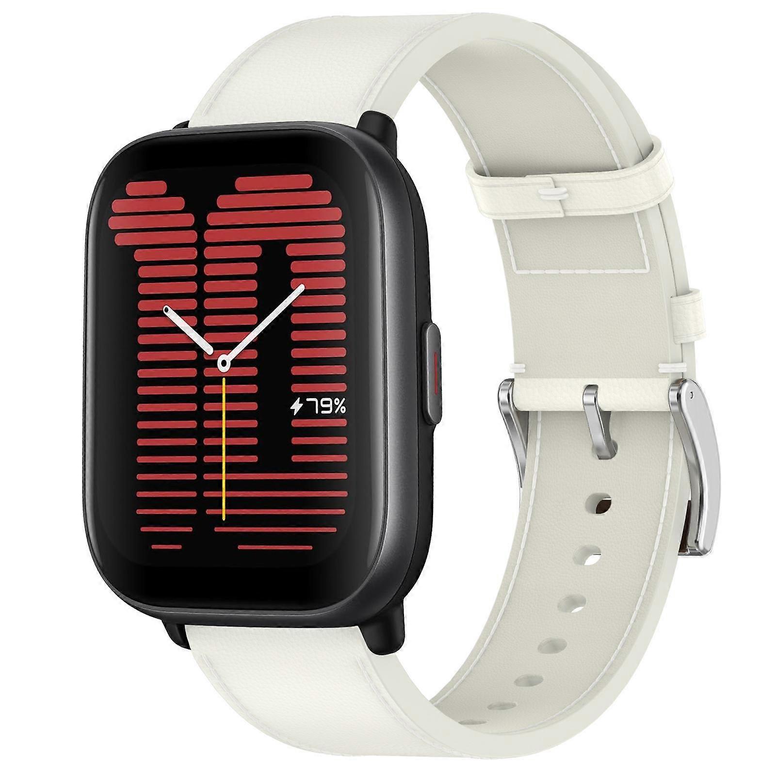 Press Button 20mm Leather Watch Band For Amazfit Active