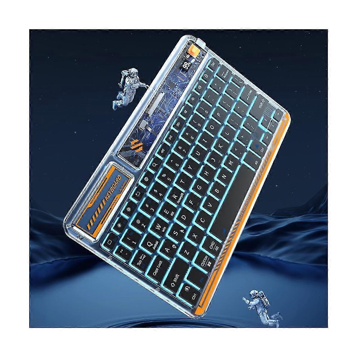 Wireless Bluetooth Keyboard with Voice Type-C Keyboards Mini RGB Backlit Keyboard for Windows -Blac