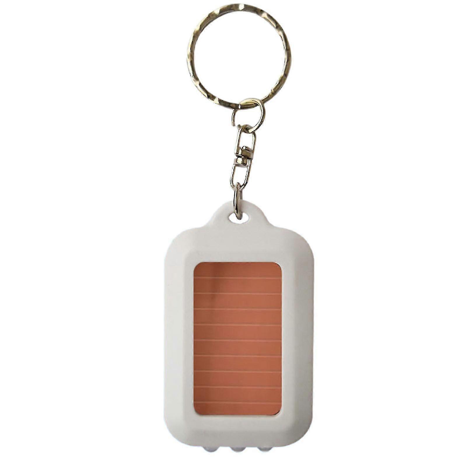 Electric Torch High Hardness Waterproof Plastic Solar Energy Powered Torch Keychain Accessory For Home(White)