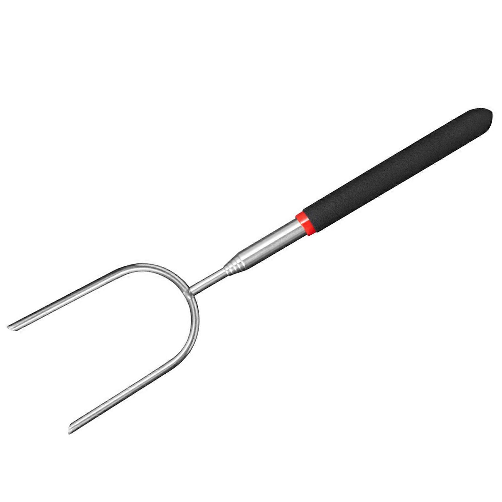 1pc Stainless Steel Telescopic BBQ Fork Outdoor BBQ Tools BBQ Stick Portable Food Fork Barbecue Beef Roasting Sticks